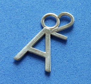 A2 Charm in Sterling Silver