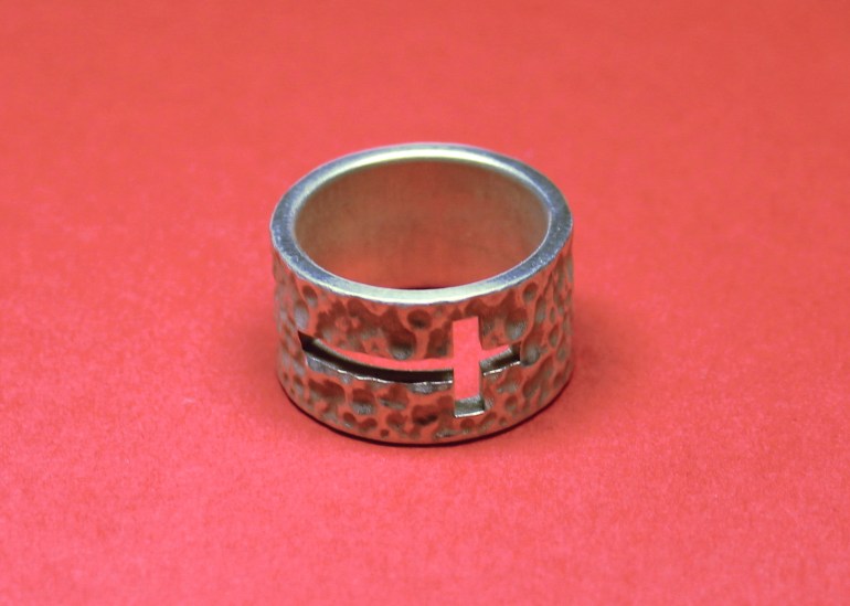 Hammered texture sterling silver